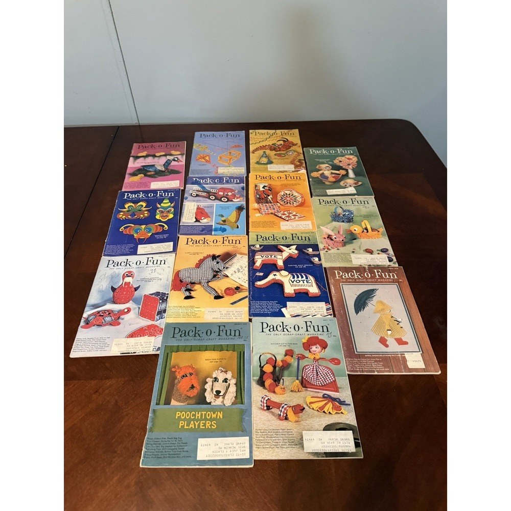 Vintage‎ Pack O Fun Magazines Lot 1970s Craft Scrap DIY Retro Ephemera